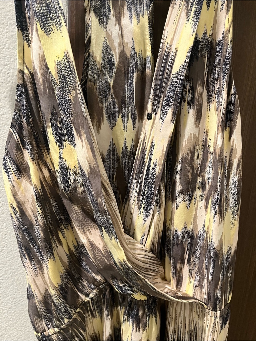Parker Abstract Brushstroke Dress in Yellow, Brown, Black